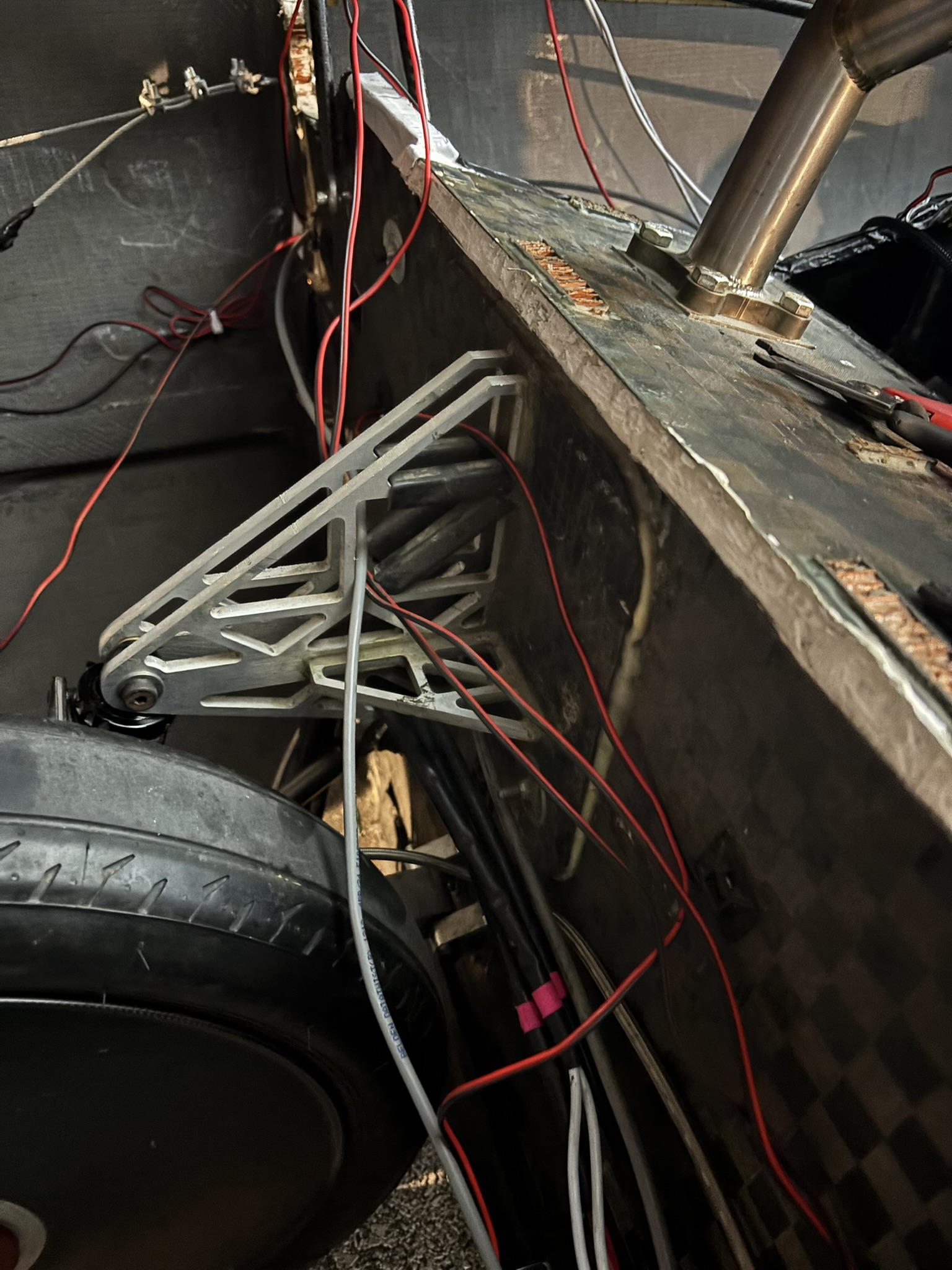 Me helping wire the car.