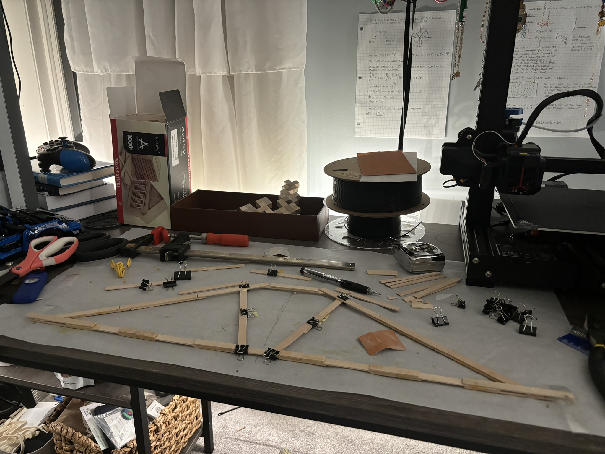 Popsicle stick bridge model