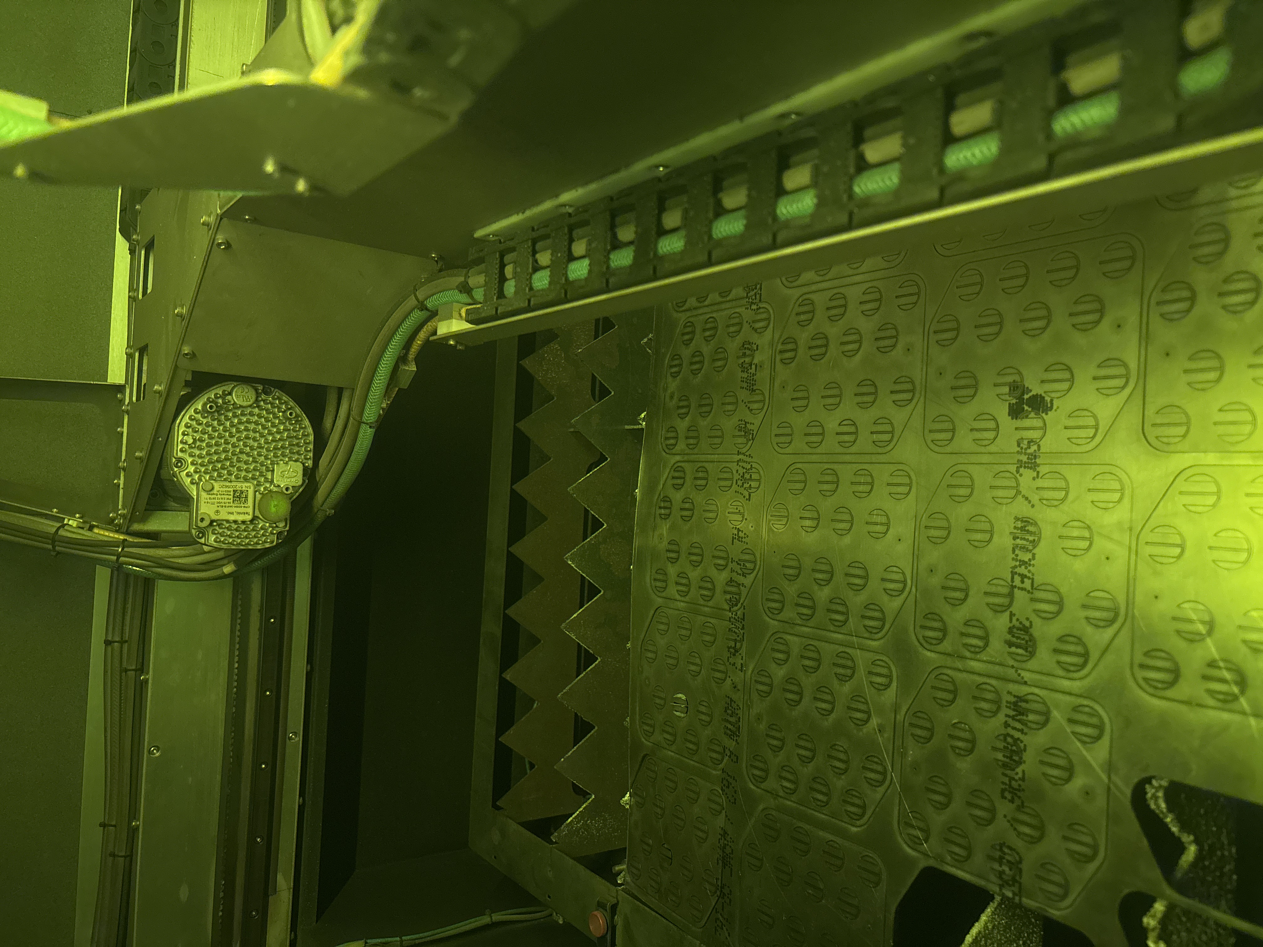 The nickel in the metal laser cutter